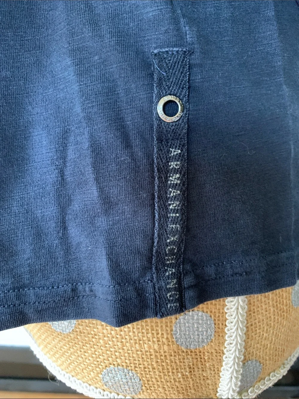 A/X Armani Exchange Navy Blue Long Sleeve Hooded Top